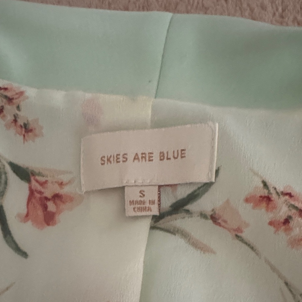 Skies Are Blue Mint Green Open-Front Blazer - Picture 2 of 6